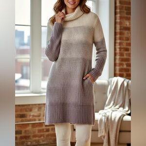 Wool‎ Jones New York Woman’s Angora Lambswool Ombré Tunic Sweater Size Medium